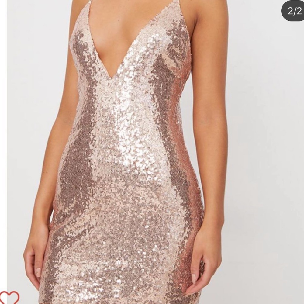Sparkly v split dress